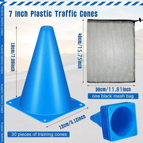 Vista 2 de Syhood - Paquete de 30 conos de tráfico de plástico de 7 pulgadas para entrenamiento deportivo, agilidad, mini conos para fútbol, patinaje, fútbol