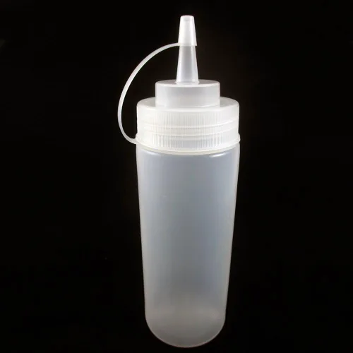 Vista 5 de Paquete de 2 botellas de plástico transparente de 12 onzas, condimento, salsa de tomate, aceite de mostaza, sal de mayonesa