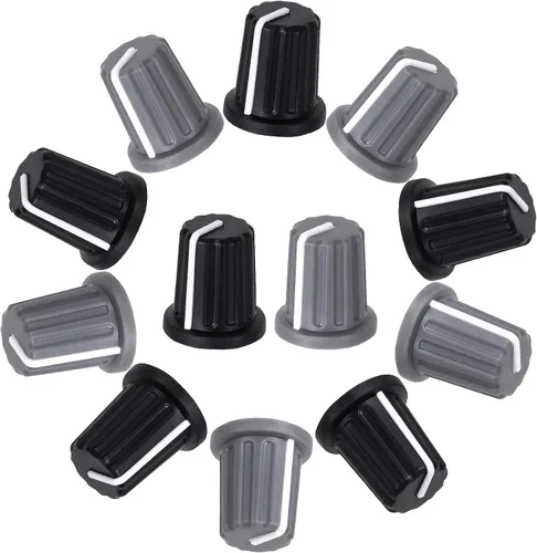Vista 9 de 9 piezas de 6 mm tipo D perilla de potenciómetro, perilla giratoria de volumen y tono de guitarra de plástico, perilla de control de graves