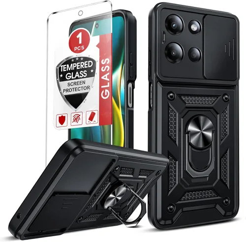 Vista 11 de LeYi Funda para Moto G Stylus 5G 2022: [No compatible con la versión 4G] Funda para Moto G Stylus 2022 con protector de pantalla de vidrio templado