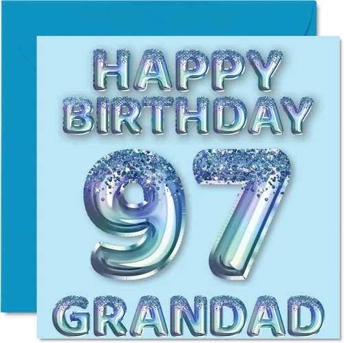 Vista 40 de Stuff4 Tarjeta de primer cumpleaños para niños, globo de fiesta con purpurina azul, tarjetas de feliz cumpleaños para niño de 1 año, nieto, hijo, 57