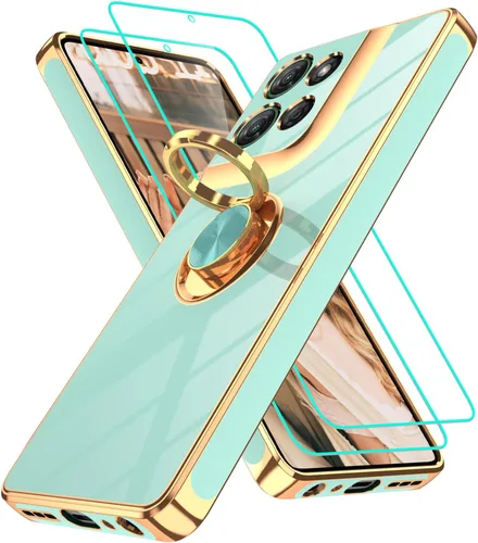 Vista 59 de Funda para Motorola Moto G 5G 2024: Funda Moto G Play 5G 2024 con 2 piezas de protectores de pantalla, soporte de anillo de rotación de 360°