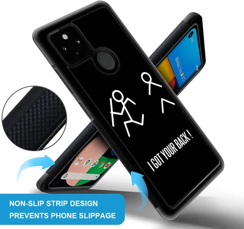 Vista 3 de CARLOCA Funda de acrílico duro compatible con Google Pixel 5, con texto en inglés "I Got Your Back", diseño gráfico de identidad, a prueba