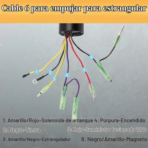 Vista 4 de Interruptor de encendido de barco con llaves 87-17009A5 87-17009A2 para caja de control de motores fueraborda Mercury con 3 posiciones y 6 cables