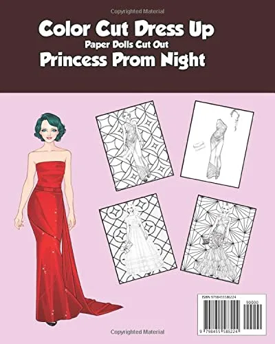 Vista 2 de Paper Dolls cut out - Princess prom night - Color Cut Dress up and Play Cut out dolls with your best friend. A world of creativity and fun for girls