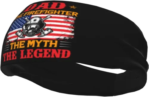 Vista 3 de Dad The Firefighter The Myth The Legend Headband for Men Women Sports Sweatband for Fitness Exercise Moisture Wicking Running Yoga Hairbands