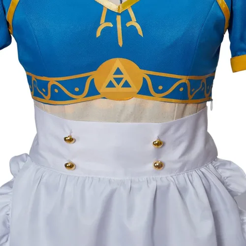 Vista 6 de Disfraz de princesa Zelda de sirvienta francesa, uniforme de niña de la escuela