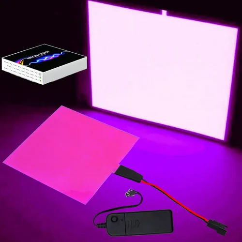 Vista 14 de jose2015 Panel electroluminiscente de 3.9 x 3.9 in, luz de panel electroluminiscente cortable, 3 modos con batería para decoración de bricolaje