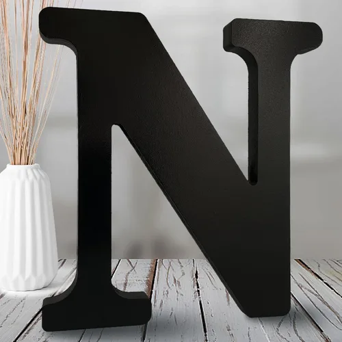 Vista 27 de AOCEAN Letras de madera negra de 8 pulgadas, letras de madera sin terminar para decoración de Halloween, letras decorativas de pie, decoración