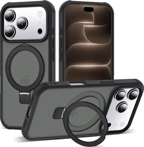 Vista 88 de SKYLMW - Funda compatible con iPhone 11 de 6.1 pulgadas, con soporte magnético invisible tipo anillo, funda translúcida de grado militar, compatible