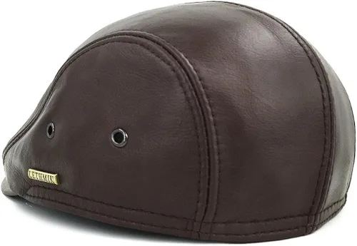 Vista 3 de LETHMIK Sombrero Plano de taxista en Piel Auténtica clásico Newsboy Cap Ivy de conducir