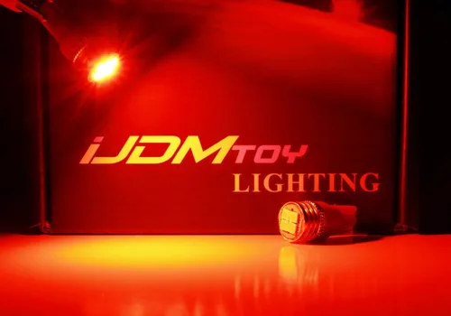 Vista 9 de iJDMTOY Bombillas de repuesto brillantes de alta potencia 4-SMD de color rojo brillante compatibles con caja de camioneta/carga de montaje alto