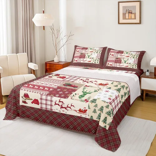 Vista 17 de Erosebridal Juego de sábanas bajeras de Navidad tamaño Queen, diseño de copos de nieve, color negro, gris, degradado, para niños y niñas, juego