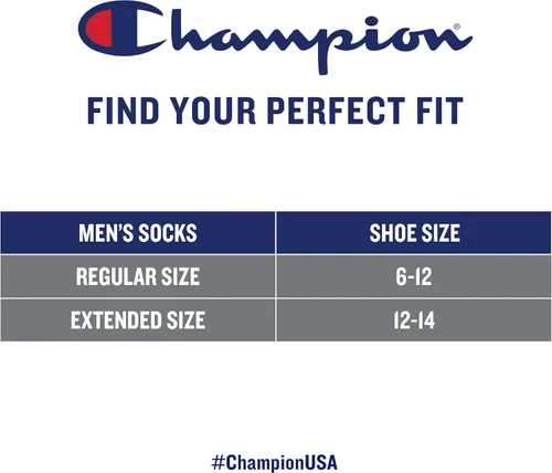 Vista 4 de Champion Calcetines para hombre, calcetines de tobillo, calcetines deportivos acolchados, paquete de 6 y 12 pares