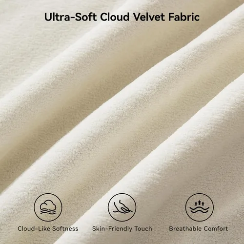 Vista 3 de Sofá seccional curvo de terciopelo nube extragrande de 140'', sofá sin estructura con chaise longue en forma de L, sofá seccional modular tapizado