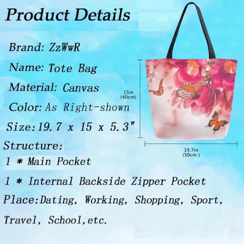 Vista 2 de Elegante bolso de hombro extra grande con patrón lindo para playa, viajes, fin de semana, gimnasio, compras de comestibles