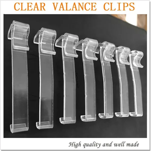Vista 3 de Clips de cenefa de 3.25 pulgadas, clips de cenefa de plástico transparente para horizontal (6 piezas)