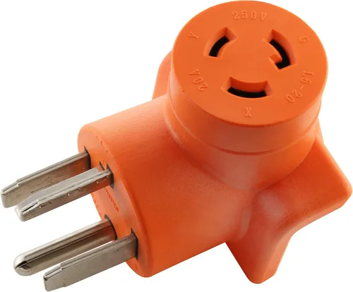 Vista 10 de AC WORKS Adaptador de salida de pared para secadora de 30 amperios y 4 clavijas (para enchufe de secadora de 30 A de 3 clavijas)