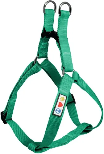 Vista 3 de Pawtitas Paquete económico Arnés para perro mediano + collar mediano + correa para perro mediana/grande de 6 pies, juego verde exuberante