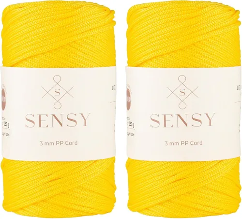 Vista 80 de Cuerda de poliéster Sensy Premium de 3 mm, 120 metros, 100% cordón de polipropileno, cuerda de macramé de 3 mm, cordón para bolsos de ganchillo