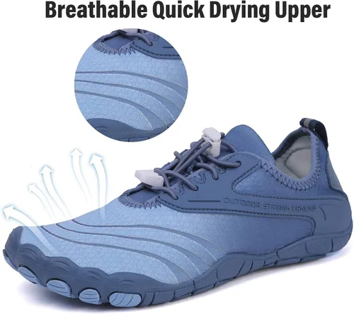 Vista 4 de Zapatos de agua para hombre y mujer, secado rápido, descalzo, natación, playa, zapatos acuáticos, surf, buceo, canotaje, senderismo, vela, kayak
