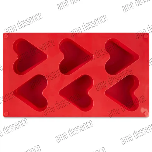 Vista 4 de AME D'ESSENCE Molde de silicona para hornear en forma de corazón, antiadherente, flexible, capacidad de 6 tazas (4.4 onzas), reutilizable y de grado