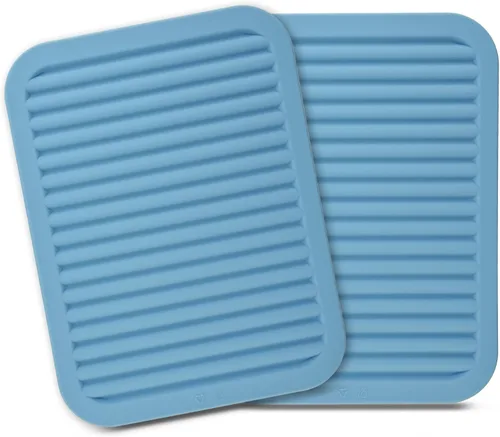 Vista 9 de Salvamanteles para platos, salvamanteles de silicona versátiles para cocina, tapete de platos y soporte para ollas para encimera, tapete resistente