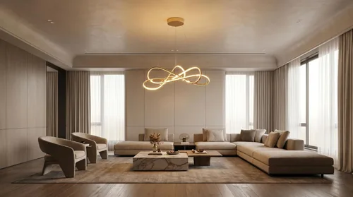 Vista 5 de Lámpara LED moderna chapada en oro, 32 pulgadas, 80 W, regulable, inteligente Dorado Plateado