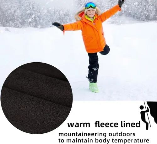 Vista 5 de MEILONGER Pantalones de senderismo Softshell para niños y niñas, con forro polar, pantalones de esquí para nieve, impermeables, para exteriores