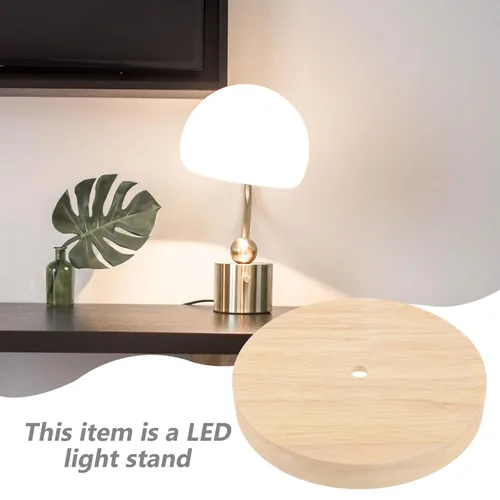 Vista 7 de OSALADI Soporte de lámpara de mesa contemporáneo Base de luz nocturna de madera maciza para sala de estar Soporte de exhibición de luz de madera