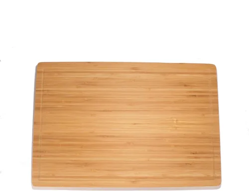 Vista 2 de BambooMN Tabla de cortar de bambú resistente de alta calidad, 17.25 x 11.75 x 0.75 pulgadas, ranurada/plana con combo de cuchillo de chef