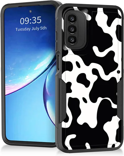 Vista 18 de Para Moto G Power 2022 – Funda protectora resistente de doble capa de policarbonato duro híbrido de goma suave a prueba de golpes – Ciervo