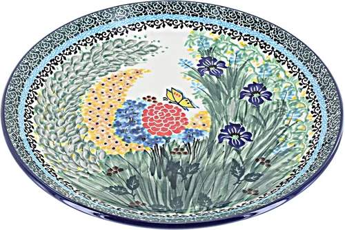 Vista 9 de Cerámica pulida de rosa azul – Plato de cena Athena marrón – 10.5 pulgadas de diámetro – Ideal para comidas diarias, comidas informales o como