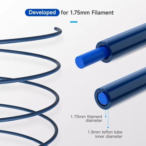 Vista 4 de Creality Tubo oficial Capricorn Bowden de 1 M, soporte de tubo de teflón de PTFE de 0.069 in, resistente al calor, alta lubricación, baja fricción