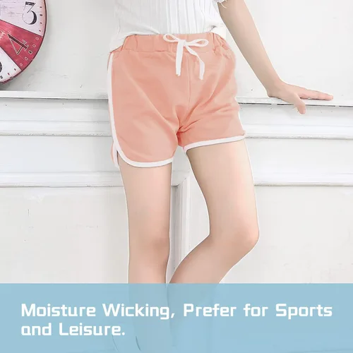 Vista 2 de JOCMIC Pantalones cortos deportivos para niñas, paquete de 3 pantalones cortos para correr, pantalones cortos de entrenamiento para niños