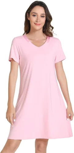 Vista 11 de NACHILA Nightgowns for Women-Viscose Made from Bamboo, Pleated Sleepwear. A-aqua Green