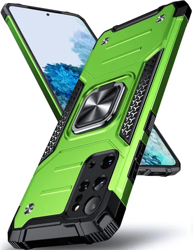 Vista 131 de DASFOND Diseñada para funda Galaxy S8 con soporte, anillo metálico giratorio mejorado de 360°, soporte kickstand de grado militar, resistente a