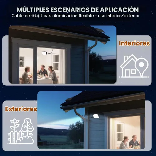 Vista 7 de LumiZen Luces solares para exteriores, control remoto, luces solares con sensor de movimiento con 3 modos, iluminación de inundación impermeable