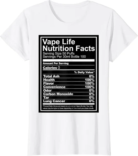 Vista 12 de Información nutricional de Vape Life - Camiseta Vaping - Camiseta Vaper Tee
