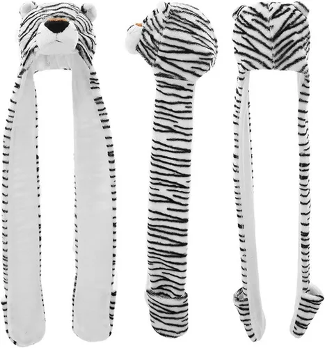 Vista 3 de TONWHAR Sudadera con capucha de animales de dibujos animados con bufanda y guantes adjuntos