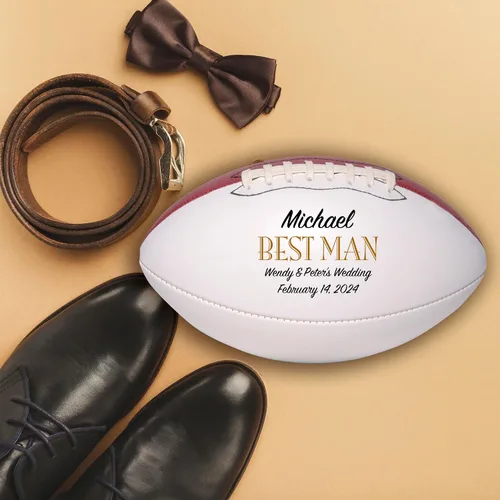 Vista 2 de Regalo personalizado de boda de fútbol, padrino de boda, padrino de boda, padrino, dama de honor, regalo de recuerdo de portador de anillos