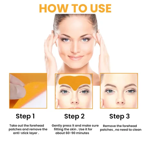 Vista 8 de Parche removedor de arrugas en la frente, frente lisa y líneas finas y arrugas lisas, parche de frente facial para levantar la piel facial, parches
