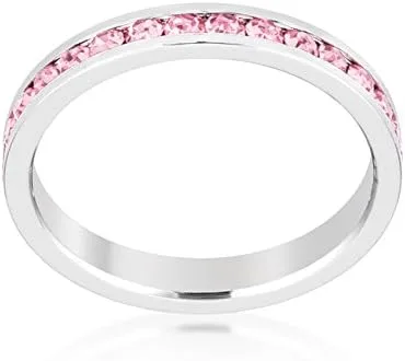 Vista 3 de Anillos apilables con cristales de Swarovski, piedra natalicia