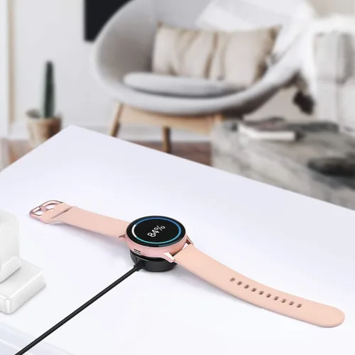 Vista 4 de Compatible con Samsung Galaxy Watch 6/6 Classic/5/5 Pro/4/4 Classic/3/Active 2/Active, 1 paquete de cable de carga inalámbrica USB de repuesto