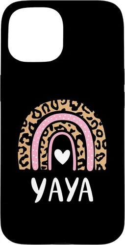 Vista 6 de Yaya Leopard Print Rainbow Cute Mothers Day Funny Yaya Case for iPhone 16
