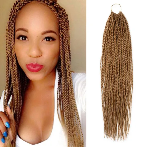 Vista 37 de AU-THEN-TIC Cabello senegalés con trenzas de ganchillo de 22 pulgadas, paquete de 2 paquetes de 40 mechones por paquete, extensiones de cabello