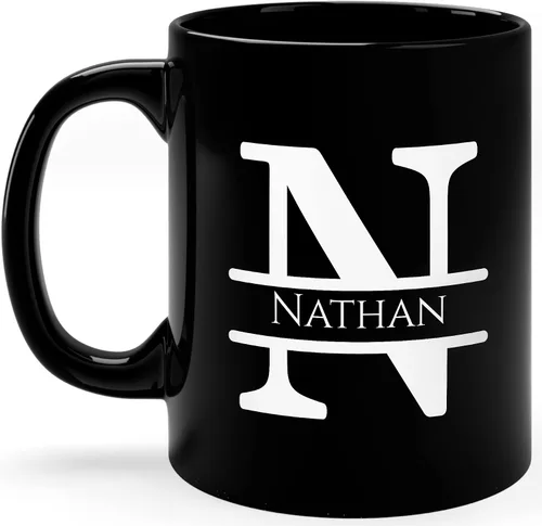 Vista 21 de Taza de café personalizada con monograma, letra inicial A personalizada para mujeres, hombres, niñas, niños, papás, mamás amigos, taza de café
