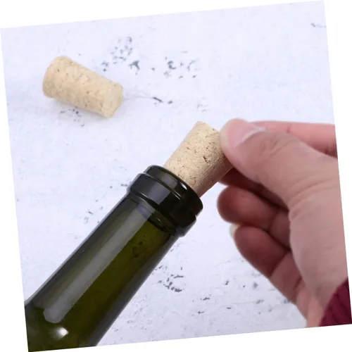 Vista 9 de Elegantes tapones de madera para botellas de vino, 10 unidades, tapones de corcho natural para vino Beige Straight Cork Design, Maintains Natural