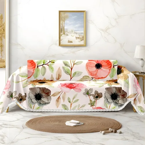 Vista 8 de Funda de sofá con estampado de flores y mariposas, fundas para sofá, fundas para sillón, funda resistente a las manchas, protector universal