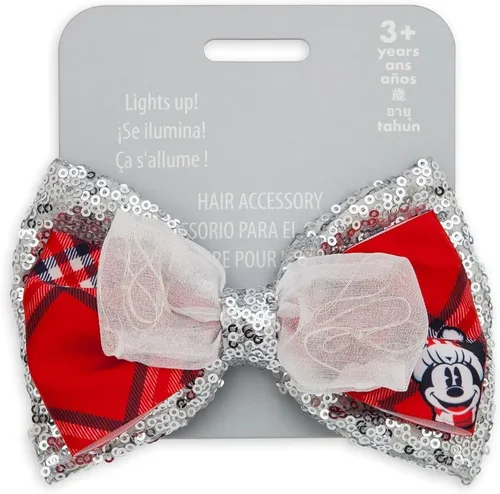 Vista 4 de Disney Minnie Mouse Holiday - Lazo para el cabello iluminado, Multi colorido